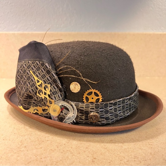Elsie Massey Accessories - Elsie Massey Vintage Steampunk Victorian Derby Bowler Hat